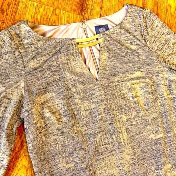 VINCE CAMUTO METALLIC JACQUARD SHEATH DRESS 6 NWT - Picture 3 of 15